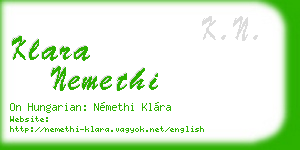 klara nemethi business card